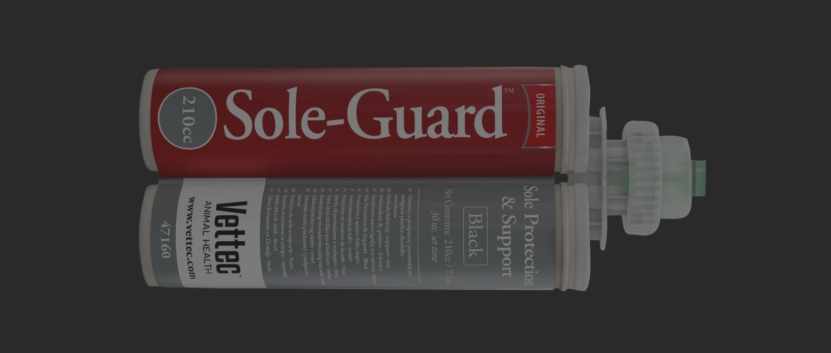 A standard application with Vettec SoleGuard